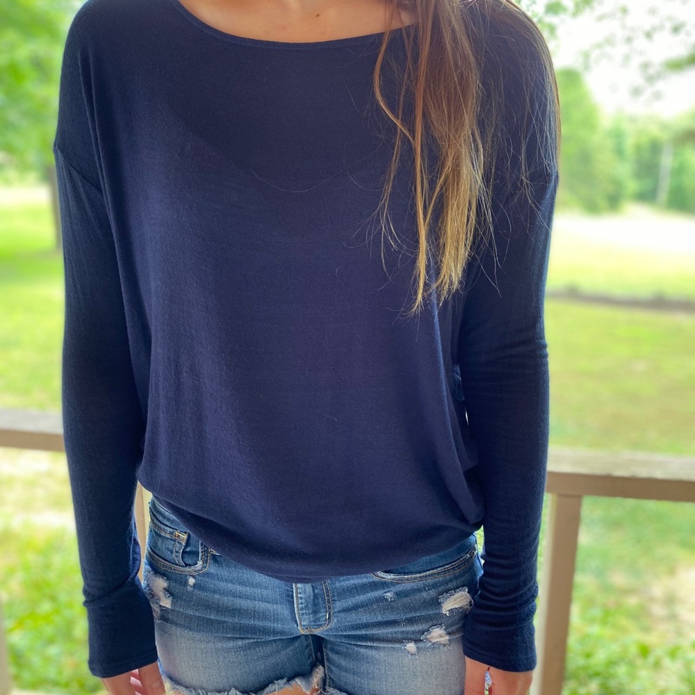 Deep Blue Long Sleeve Top